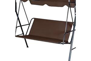 NSdawali Swing Seat Replacement Covers for Outdoor Patio Swing 3 Seater 600D Upgraded Thicken Oxford Waterproof Fabric Porch Swing Chair Cushion Covers (Coffee, 58.3x19.5x19.5inches)
