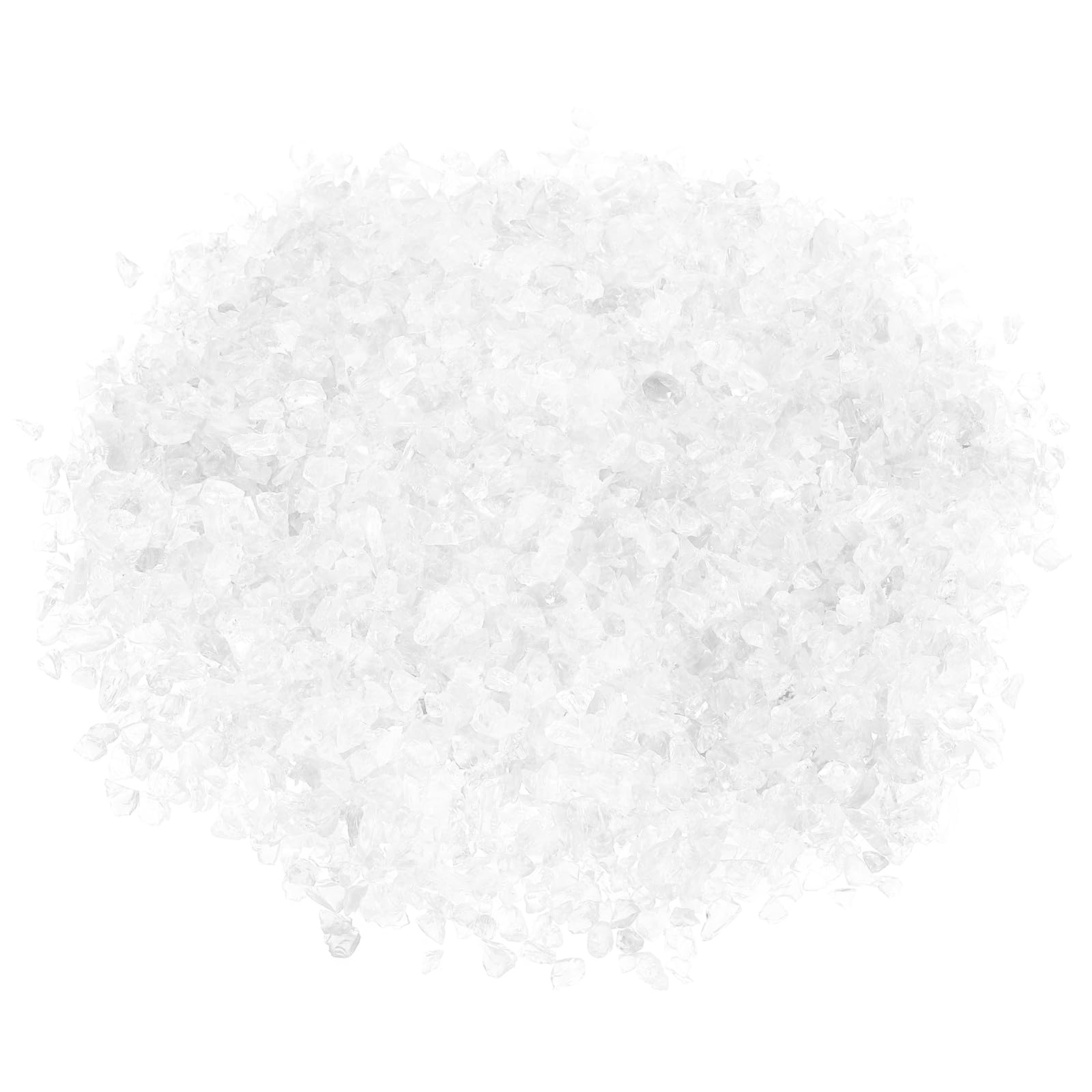 PATIKIL Decorative Glass Gravel 450g/1lb 3-6mm, Irregular Glitters Stone Beads Chips Broken Crushed Fire Glass for Craft Vase Filler Fish Tank Aquarium, Transparent