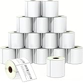 BETCKEY - 3" x 3" (76 mm x 76 mm) Multipurpose & Large Square Labels Compatible with Zebra & Rollo Label Printer,Premium Adhesive & Perforated [16 Rolls, 8000 Labels]