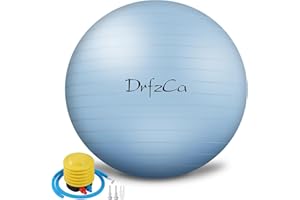 DrfzCa Exercise Ball, Pilates Ball for Pregnancy, Swiss Balance Ball with Pump,Multiple Sizes Stability Ball Chair for Office, Home Gym, Fitness, Workout and Physical Therapy