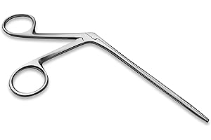 DEXSUR Precise ENT Procedures with Alligator Ear Forceps - Curved Jaw Design, Non-Slip Grip Handle, Fine-Tip, Reusable and Easy to Clean - 3.5 Inches