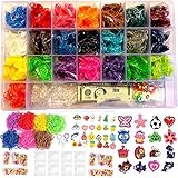 ★75% OFF★ Rubber Band Bracelets ★ 6000 Premium Rainbow Color Loom Bands ❤ 10 Beautiful Colors ❤ 8 FREE CHARMS + 250 S and C Clips! Best Value and Quality of Loom Band Available! Refill your Loom Box Organizer today!