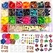 Loomy Bands 6600-Piece Rainbow Colored Loom Band, 22 Colors, 50 Beads, 15 Charms, 250 Clips, Pick Hook and Plastic Storage Container