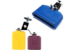 MOONBACK Jam Block Set, Plastic Cow Bell Double Sambago Bell And Musical Percussion Block, Latin Percussion Instrument Kit