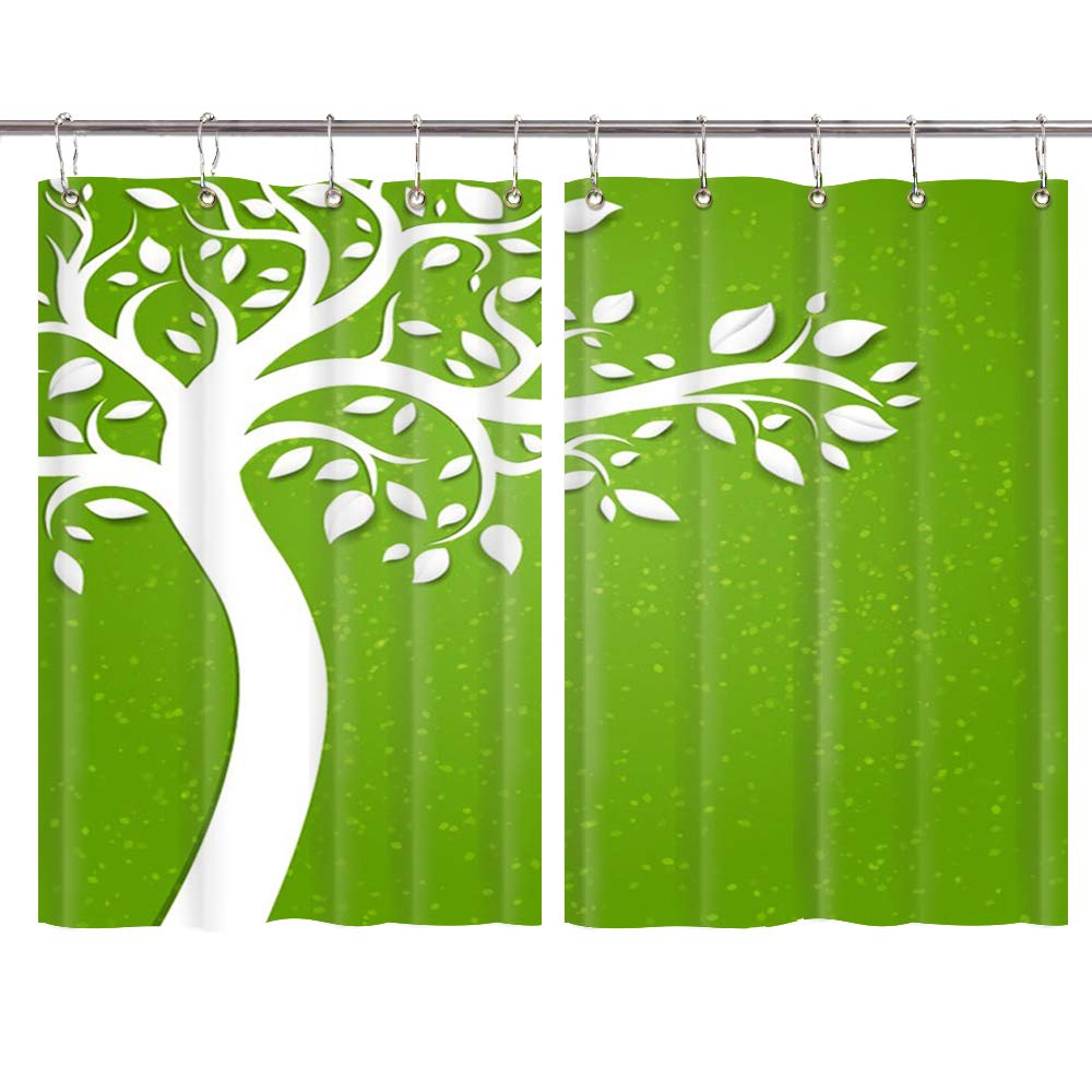 Amazon Com Jawo Creative Tree Window Curtains Spring Green