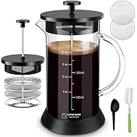 French Press, French Press Coffee Maker Glass, 12oz French Coffee Press, coffee french press, Small Coffee Presses…