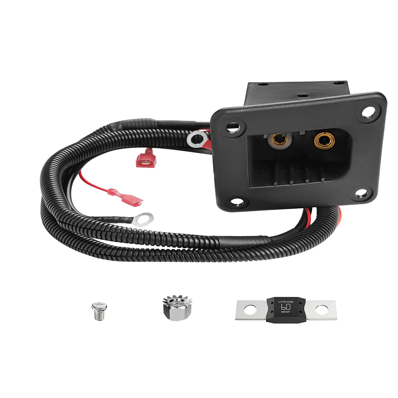 Photo 1 of FIXHAWK EZGO 36v Charger Receptacle with Wiring Harness, Suitable for EZGO TXT/DCS/PDS/Medalist Electric Golf Carts. Replace OEM #73345-G01/73063-G01