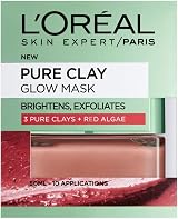 L'Oreal Paris Skin Expert Pure Clay Glow Face Mask Red Algae Exfoliating 50ml view 3