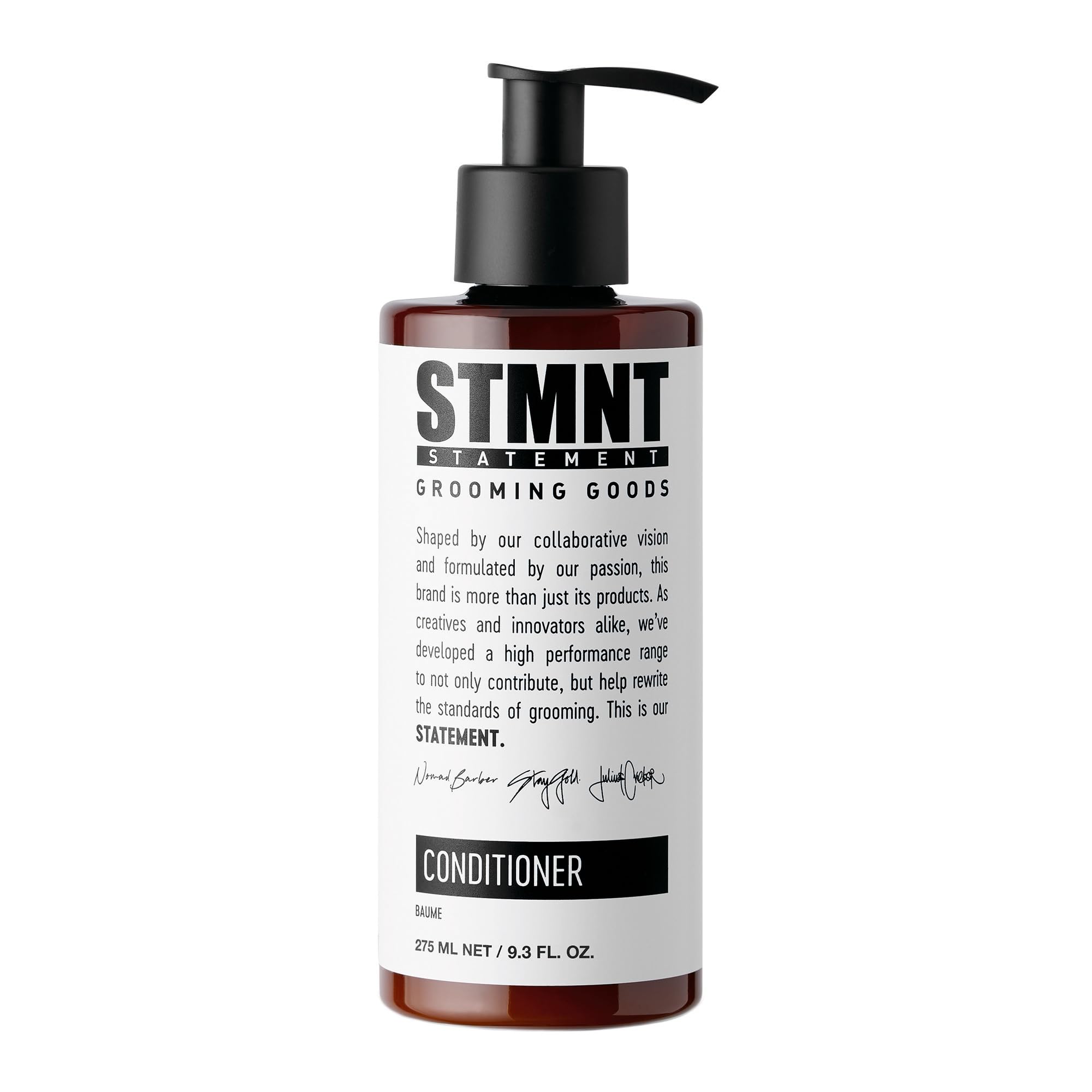 STMNT Grooming Goods Conditioner 275ml | Softens Hair | Restores Shine | Moisturizing Formula w/Activated Charcoal & Menthol | All Hair Types