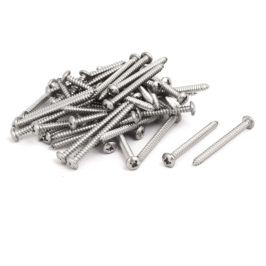 Sourcingmap M3.5x40mm 304 Stainless Steel Phillips Round Pan Head Self Tapping Screws 50pcs