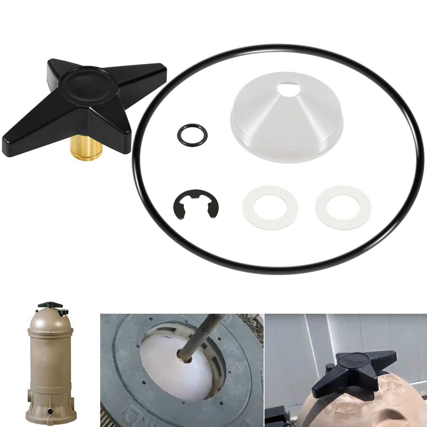 Photo 1 of Hihitomorrow CX900G Locking Knob & CX900DA Pool Filter Knob Kit Replacement Part Fit for Hayward Star Clear Plus Cartridge Filter C751 C900 C1200 C1750 C1900 Cartridge Filter Parts