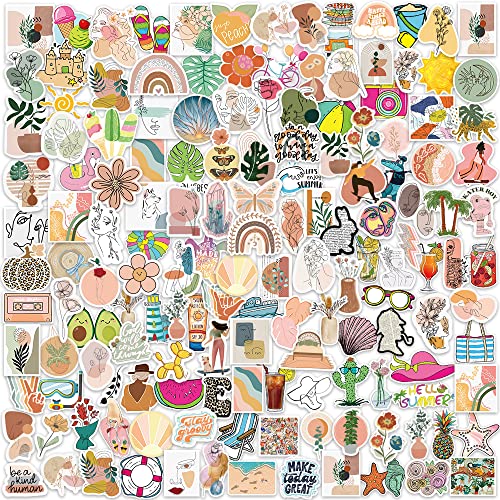 DETICKERS Boho Stickers - 210 Pcs Aesthetic Vinyl Stickers for Scrapbooking, Water Bottles, Laptops