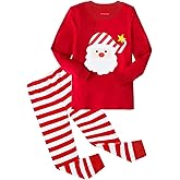 HYCLES Christmas Pajamas for Kids Girls Holiday Long Sleeve Sleepwear Santa Cotton Pajamas Sets for 2-12T Boys/Toddler Pjs