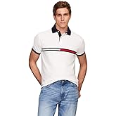 Tommy Hilfiger Men's Short Sleeve Cotton Pique Flag Graphic Polo Shirt in Custom Fit