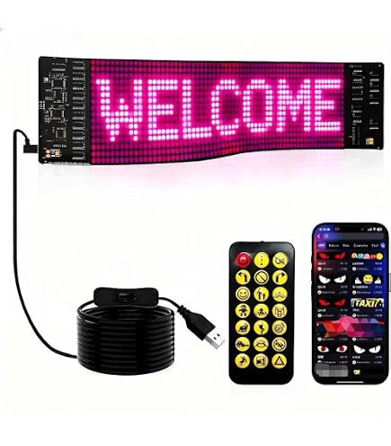 Led Sign Custom Programmable LED Car Sign - Bluetooth App Control With ...