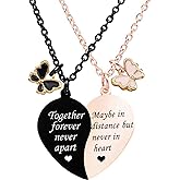 MJartoria BFF Necklace for 2-Valentines Heart Matching Necklace Best Friends Pendant Friendship Necklace Set of 2 Gifts for Women