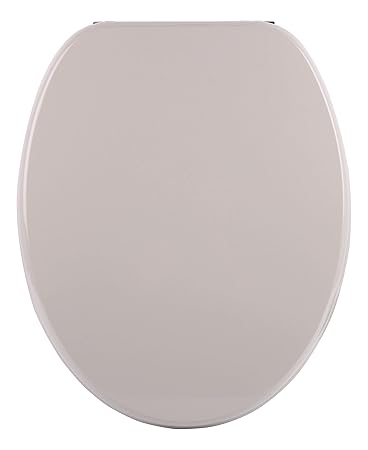 Calmwaters - Antimilos - Runder Toilettendeckel in Manhattan-Grau mit Holzkern und Metallscharnieren - 26LP2763