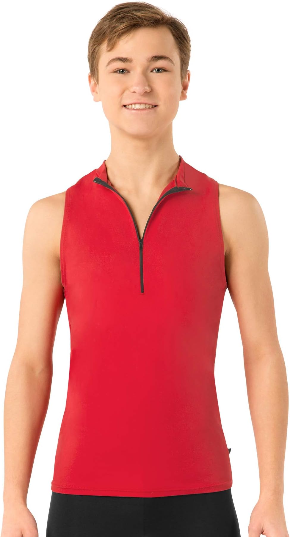 Mariia Mens Iliya Sleeveless Collared Zip Front Dance Top,ME812