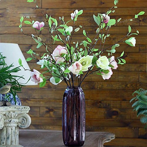 Noah Decoration Hand-Blown and Handmade Purple Flower and Filler Glass Vase for Home and Wedding Indoor and Outdoor Decoration Size Medium