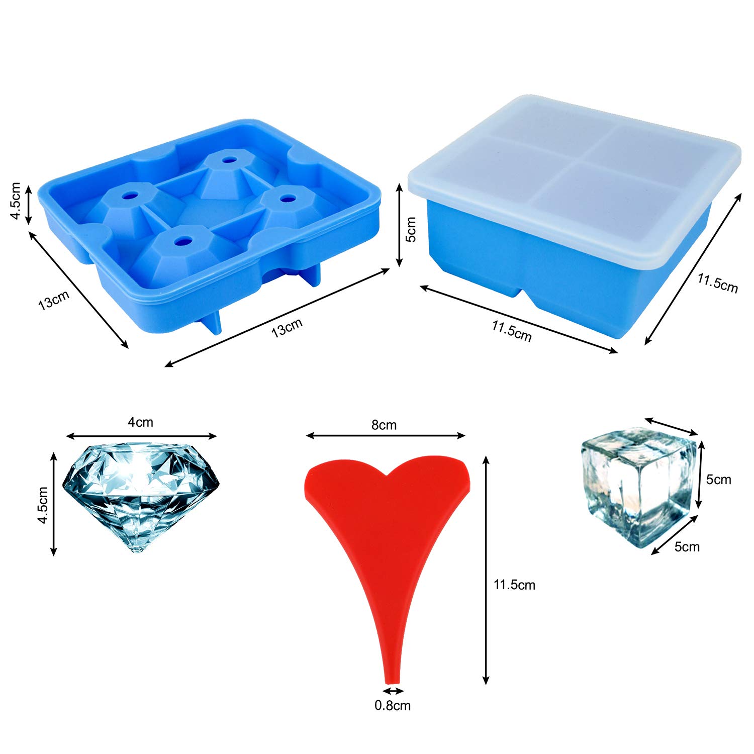 Bandeja de hielo de silicona, bandeja de hielo para niños, bandeja ...