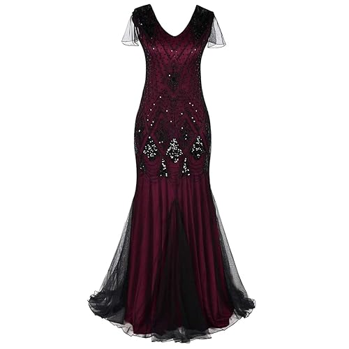 lane bryant plus size long formal dresses 1920s Great Gatsby grey and pink lace party dress – LaVieDelight
