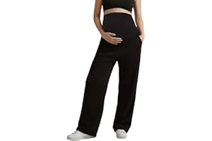 Peauty Buttery Soft Maternity Palazzo Pants Over The Belly, Wide Leg High Waisted Pregnancy Yoga-Pants(S-3XL)