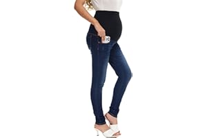 HOFISH Women's Support Skinny Jeans Over The Belly Utimate Comfort Stretchy Pregnancy Denim Pants