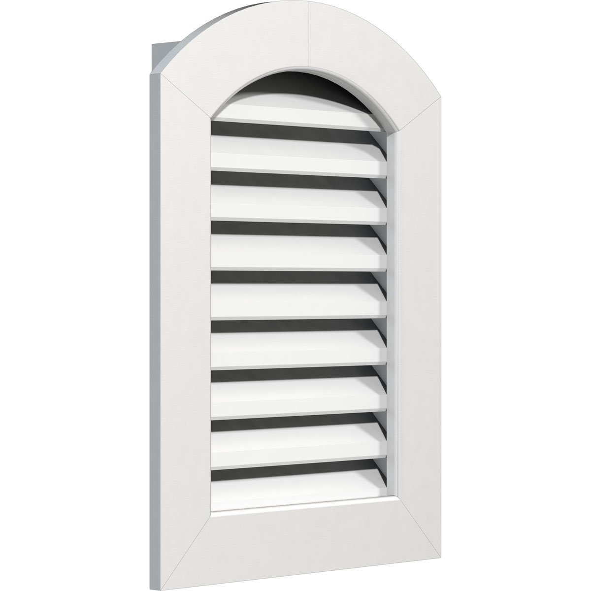 PVC Gable Vent with 1 x 4 Flat Trim Frame Functional Arch Top Gable