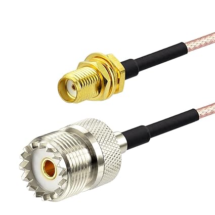 wlaniot 2pcs SMA BulkHead Female Jack to UHF SO239 Female Jack Handheld Antenna RF Coaxial Cable