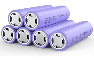 ULATI 6Pack 3.7 Volt Flat Top Rechargeable Battery 3.7V Rechargeable Battery for flashlights for Headlamps Electronic Device