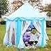 Princess Castle Play Tent House for Girls Indoor Outdoor Toy 56 x 54 inches Blue