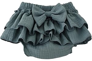 RUKOSU Baby Girls Bloomer Skirt Shorts Bowknot Cotton Gauze Ruffle Diaper Cover Shorts Briefs Cute Bloomers Underpants