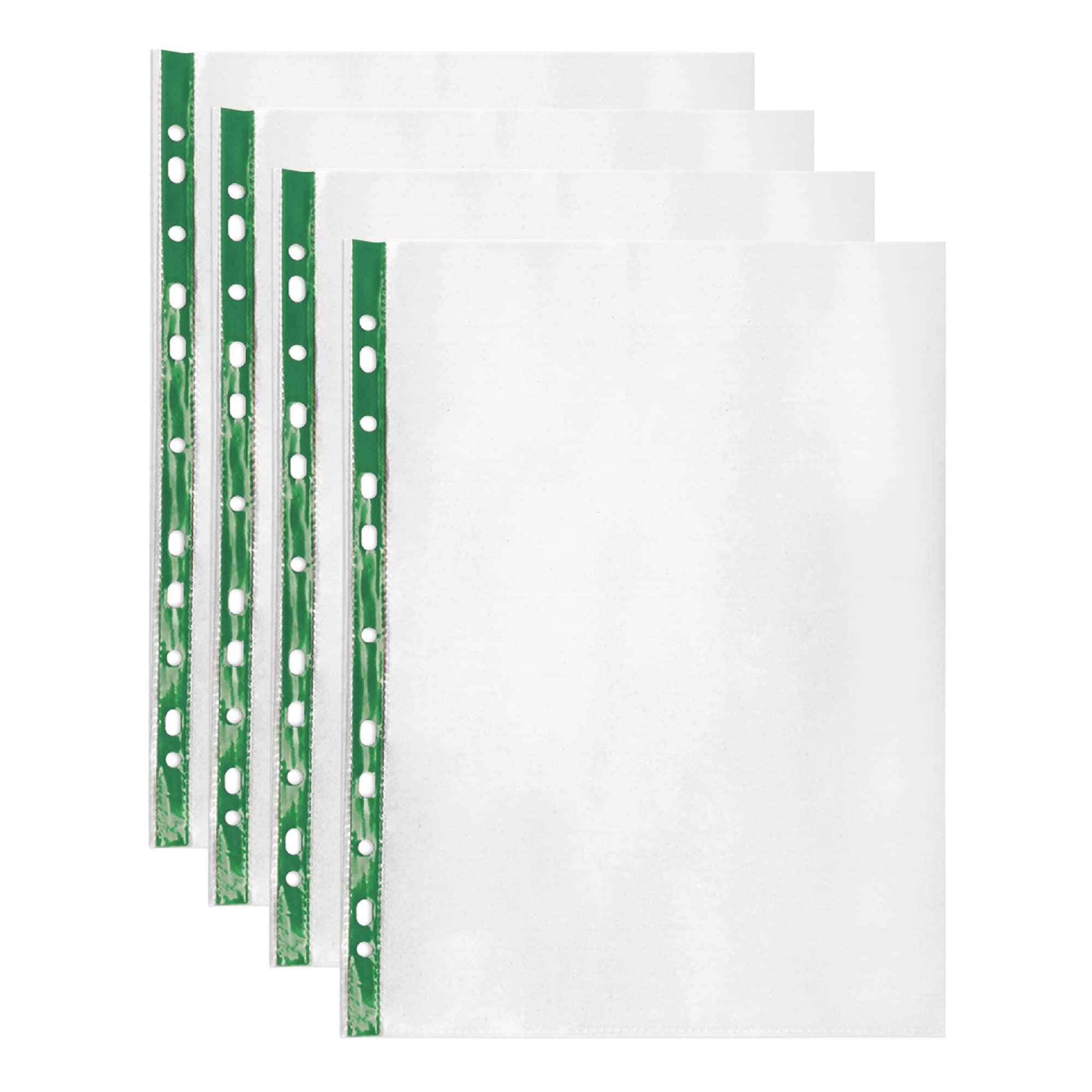 200 Quality Punched Pockets 50micorn Strong A4 Punched Pockets Filing Glass Crystal Clear