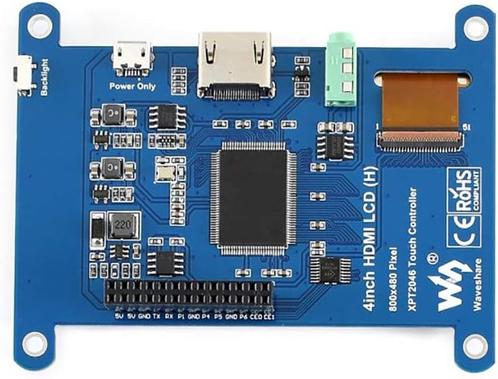 Waveshare 4inch Resistive Touch Screen IPS LCD (Type H) 480x800 HDMI Interface Display No I/Os Required Designed for All Revision of Raspberry Pi - Image 4