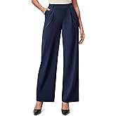 IUGA Womens Dress Pants Wide Leg Pull On Stretchy Work Pants Women High Waisted Business Casual Trousers with Pockets