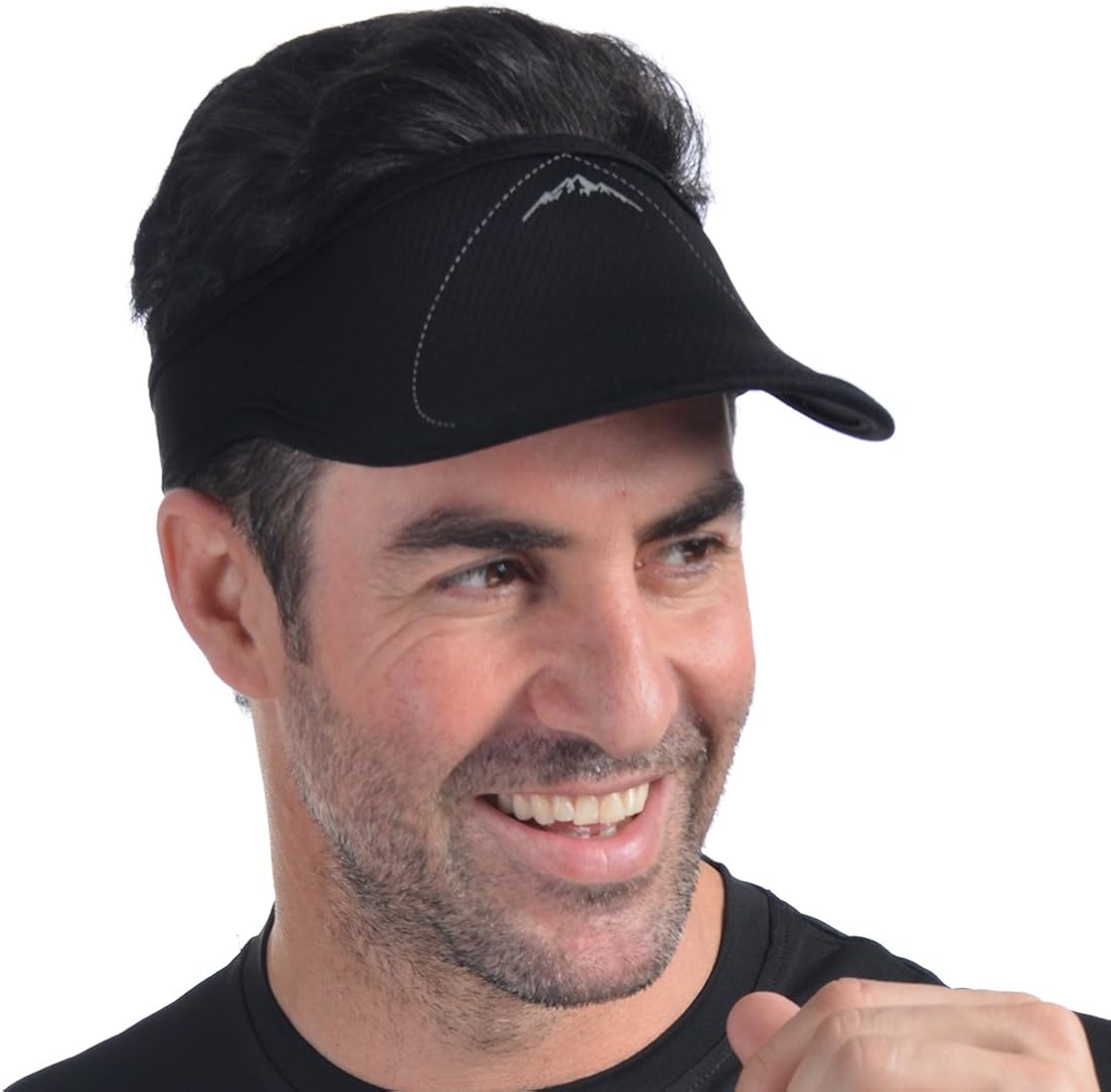 USHAKE Sports Visor for Man or Woman in Golf Running Jogging with Black/White/Rose Red Colors (Black) : Clothing