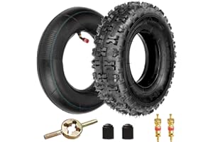 FVRITO 4.10-6 4.10/3.50-6 NHS Tire and Inner Tube for Go Kart Chinese ATV Quad 4 Wheeler Mini Bike Lawn Equipment Garden Rototiller Snow Blower Wheelbarrow Lawn Tractor with Bent Valve Stem Set of Two