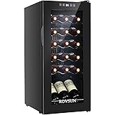 ROVSUN 18 Bottle Wine Fridge, Freestanding Compressor Wine Cooler Refrigerator, Beverage Wine Chiller with Digital Temperatur