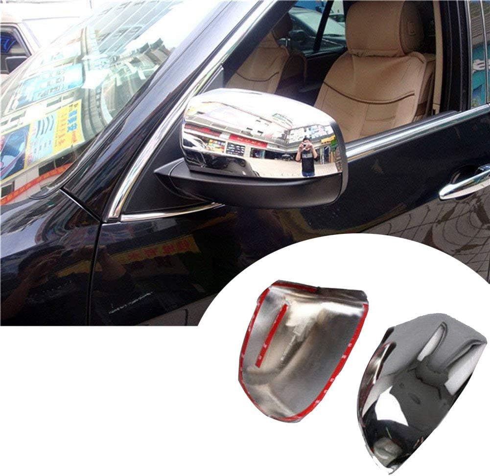 Autohelper ABS Chrome Side Door Rearview Mirror Cover Trim Rain Wing Mirror Protector Cover Cap 2pcs