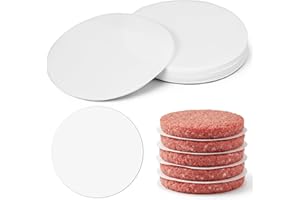 500 PCS 4.5 Inch Hamburger Patty Paper White Parchment Rounds Paper Sheets Non-Stick Burger Papers Sheet for Seperating Patty