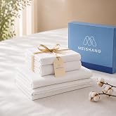 MEISHANG 100% Egyptian Cotton Sheets Queen, 16" Deep Pocket | 1000TC Egyptian Cotton Sheets, Sateen Weave, Ultra Soft &amp; Breathable, OEKO-TEX Certified