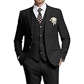 High-End Suits Retro Linen Suit for Men Casual Wedding Suit for Men Slim Fit 3 Pieces Jacket Blazer Vest Pant Groom Tuxedo
