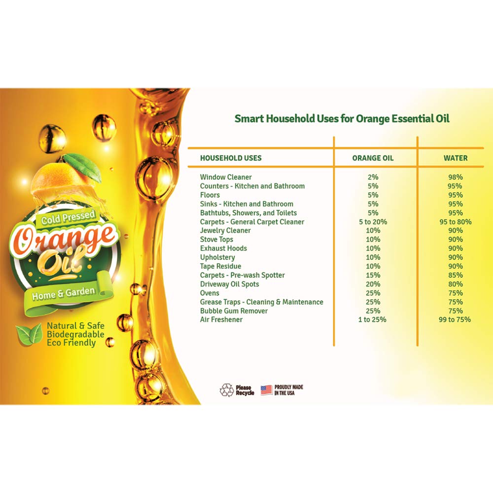 Pure Cold Pressed Orange Oil Concentrate 32 oz (DLimonene) by Green