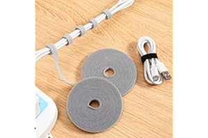 1/2in x 16.5ft Reusable Cable Ties Adjustable Cord Double-Sided Strips, Self-Gripping Straps Reusable Multi-Purpose Wrap Fast