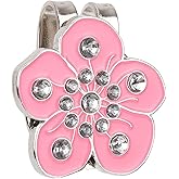 Gosknor Magnetic Golf Ball Marker with Hat Clip, Flower Shape Magnet Hat Clip Ball Marker Holders Golf Accessories Decoration for Bag Cap Glove Women Men Golfer Gift (Pink)