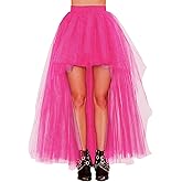 MisShow Women's Hi-Lo Long Tutu Tulle Bustle Skirt Elastic Waist Festival Party Skirt