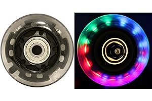 BIGFOOT WHEELS Led Inline Wheels 64mm 82a Skate Roller Blade Light Up 2-Pack with Abec 9 Bearings