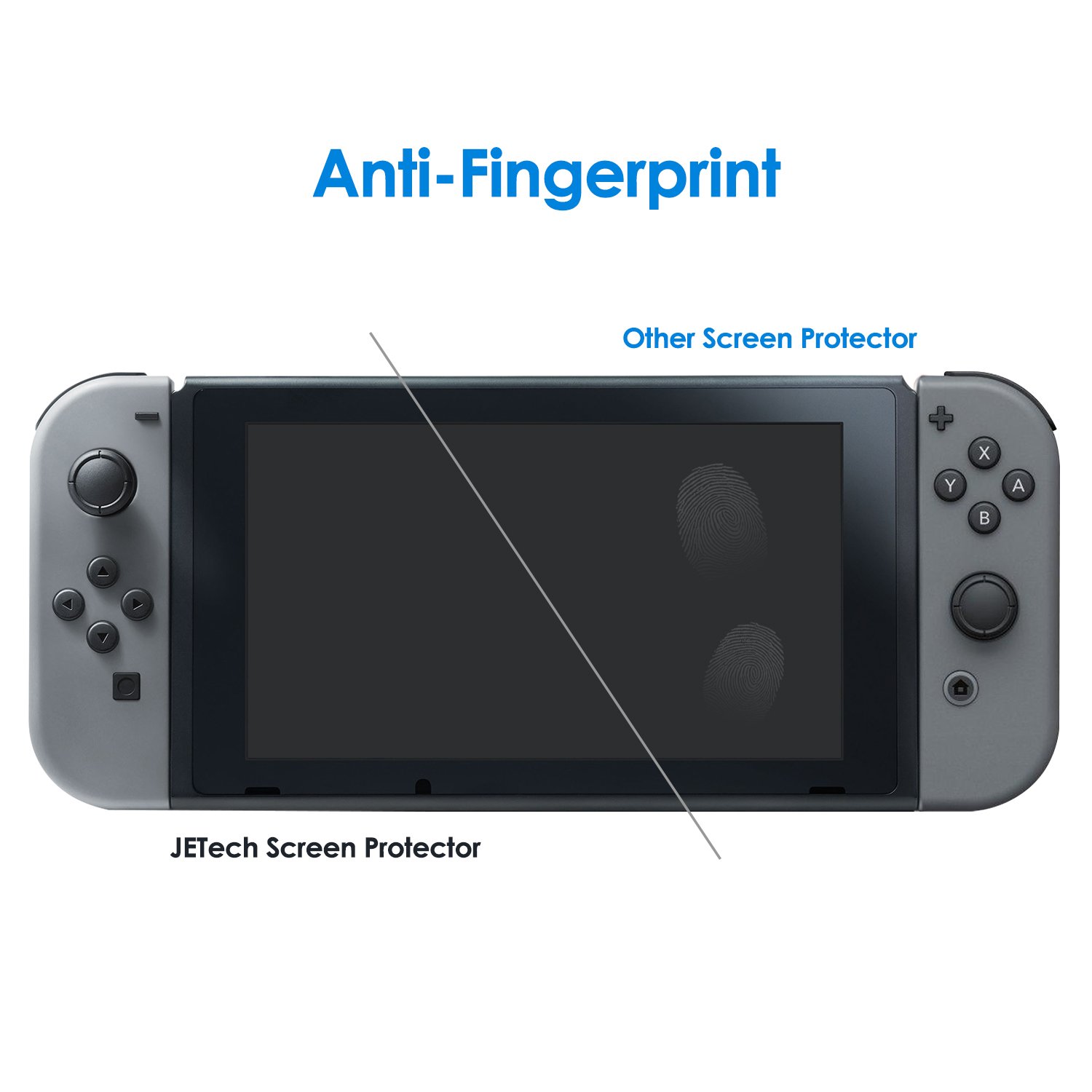 JETech Screen Protector for Nintendo Switch 2017, Tempered Glass Film, 2-Pack: Video Games