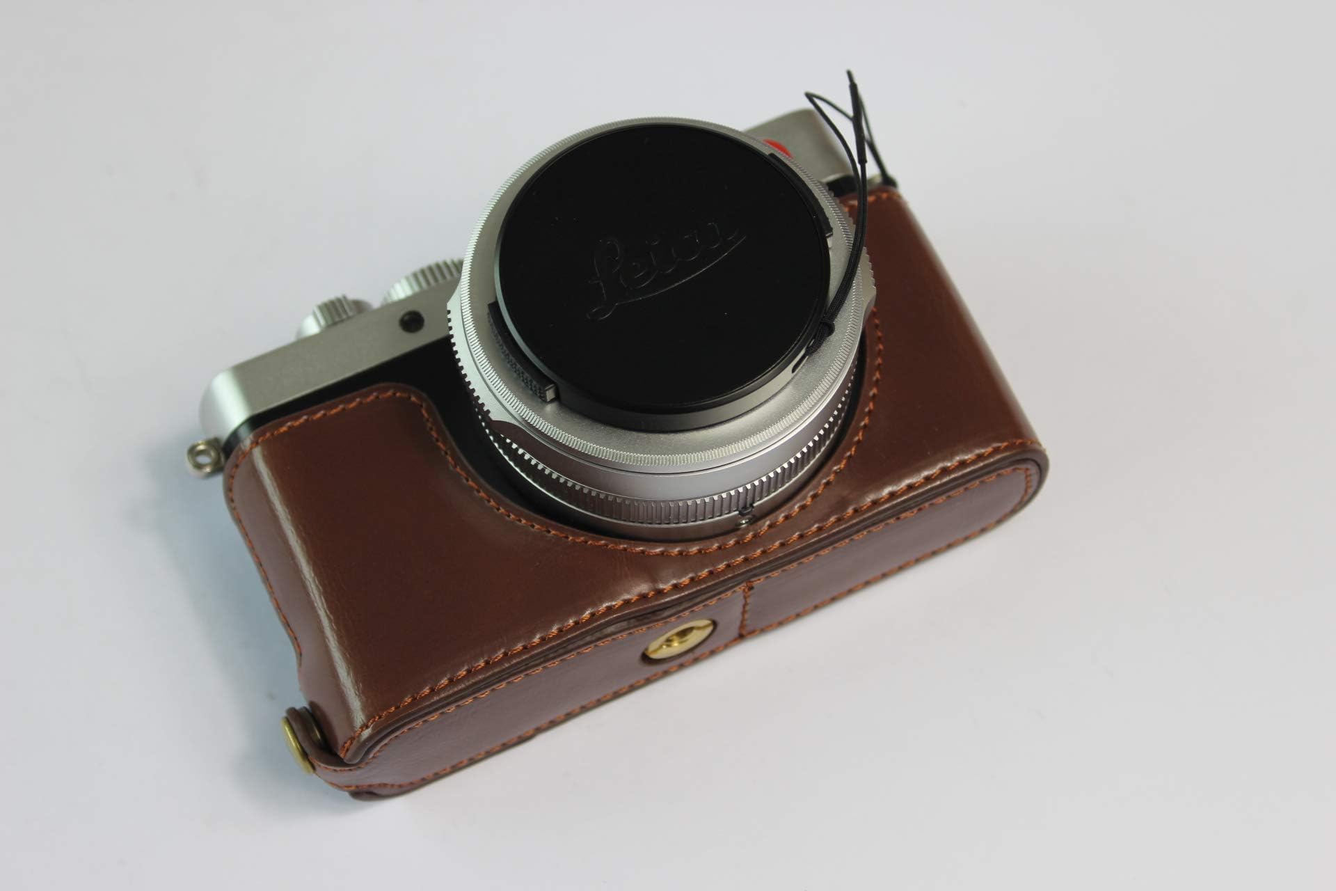 D-Lux 7 Case, Zakao PU Leather Half Bottom Opening Version Holster Camera Case With Hand Strap Protective Cover Bag Case for Leica D-Lux 7 (Coffee)