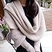 Foxnovo Fashion Korean Style Autumn Winter Unisex Knitted Scarf Cape Shawl with Sleeves (Beige)